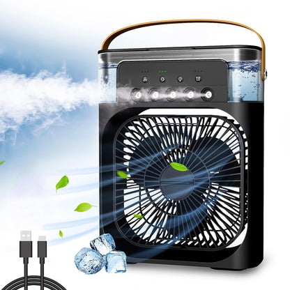  Portable Air Cooler Fan with 7-Color Light – Personal AC Fan - scale and size reference