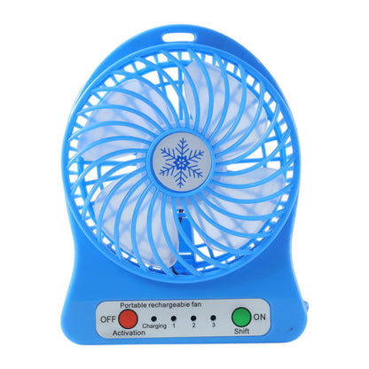 Portable Rechargeable Mini Table Fan With LED Light And Battery (1 Pc)