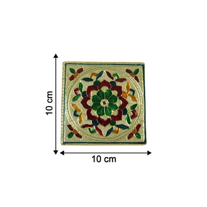 Handicraft Wood Chowki for Pooja , Wooden Bajot (2 Pc / Mix Descign & Color)