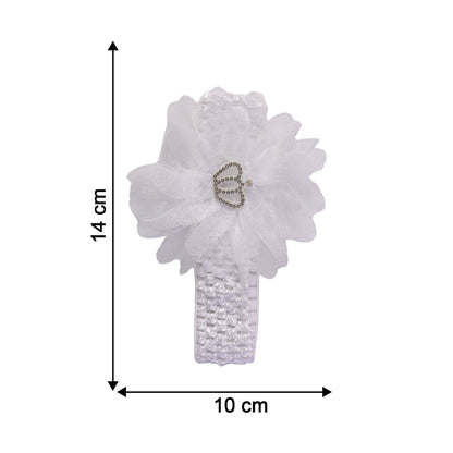 Soft Elastic Baby Hair Headband with Crown Flower Design (1 Pc)