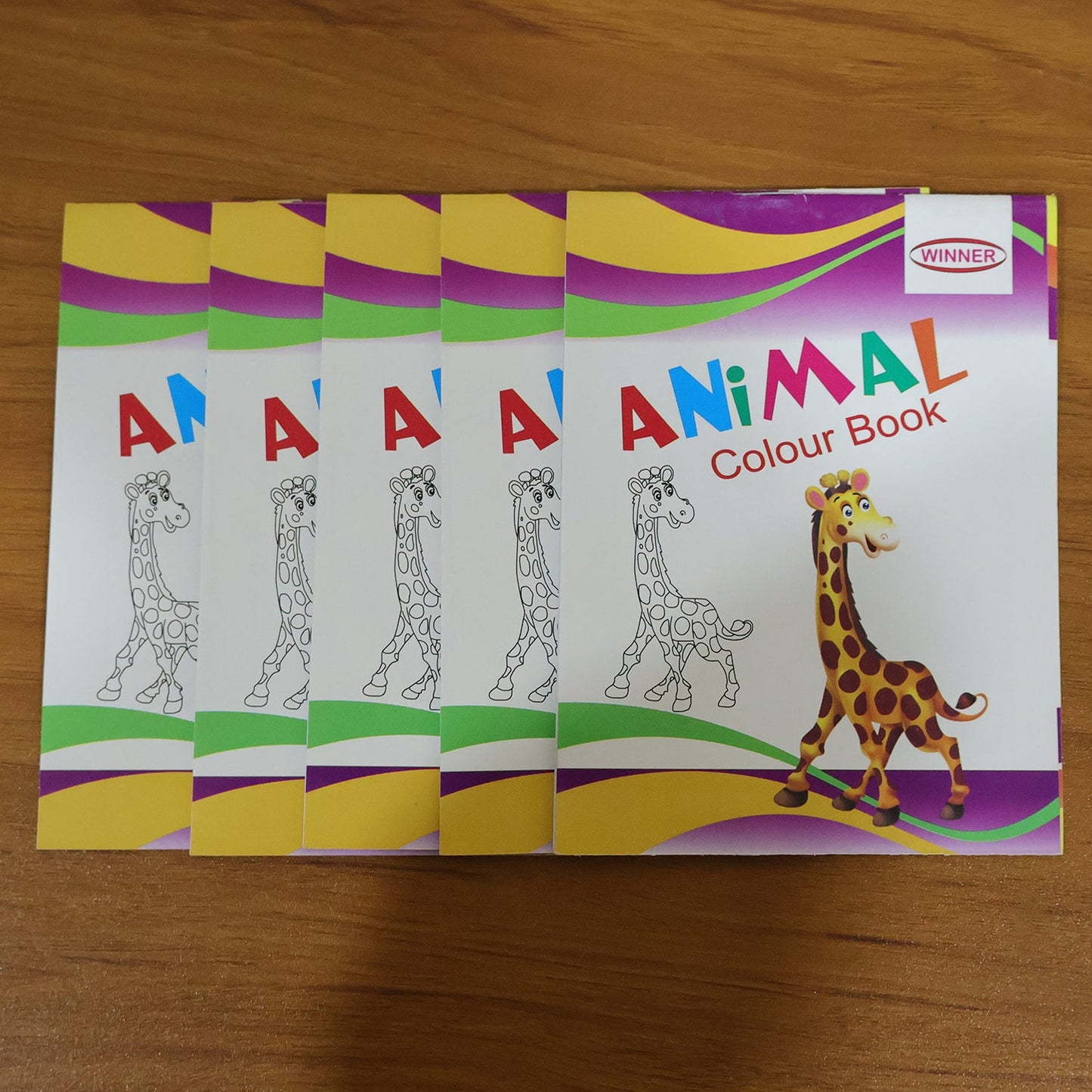 Kids Animal Theme Colouring Book Set ( 5 Pc /  Mix Color Books)