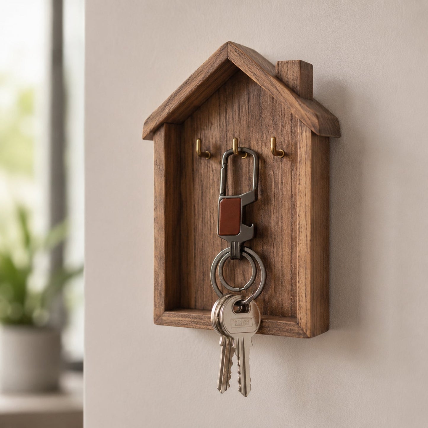 Premium Stylish Metal Key Holder with Safety Lock Clip Keychain (1 Pc)