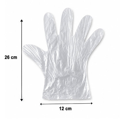 Disposable Medium Plastic Gloves (100 Pc)