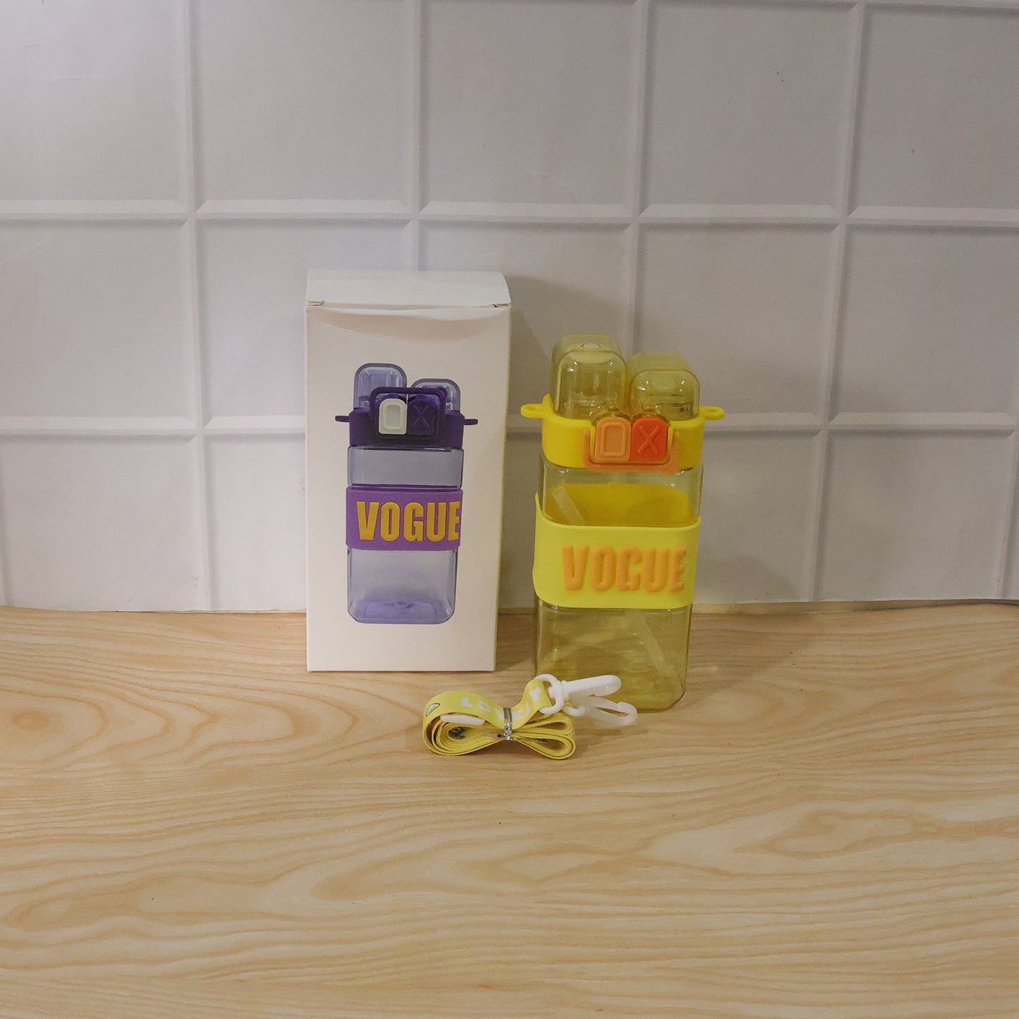 Stylish Kids Plastic Water Bottle with Straw and Leakproof Lid (500 ML Approx)