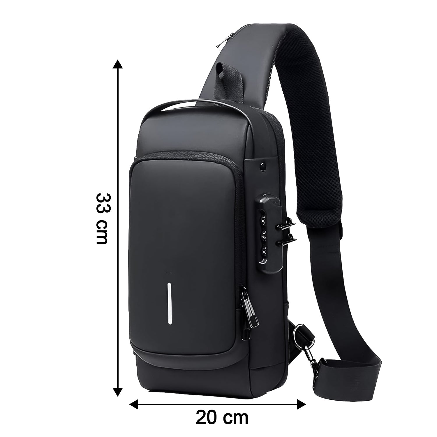 Trendy Anti-Theft Crossbody Sling Bag with USB Port - specs detail shot