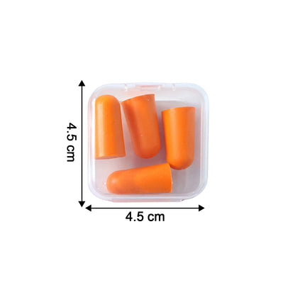 Soft Foam Noise Reduction Ear Plugs with Storage Case (4 Pair / 8 Pcs)