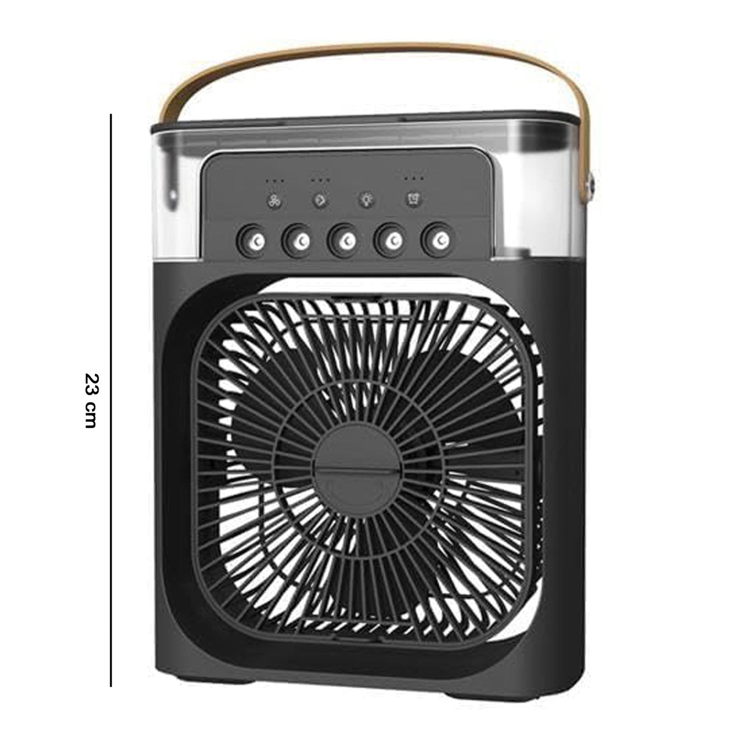  Portable Air Cooler Fan with 7-Color Light – Personal AC Fan - specs detail shot