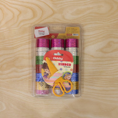 Holographic Decorative Tape Set with Scissors (1 Set, 39 Roll)
