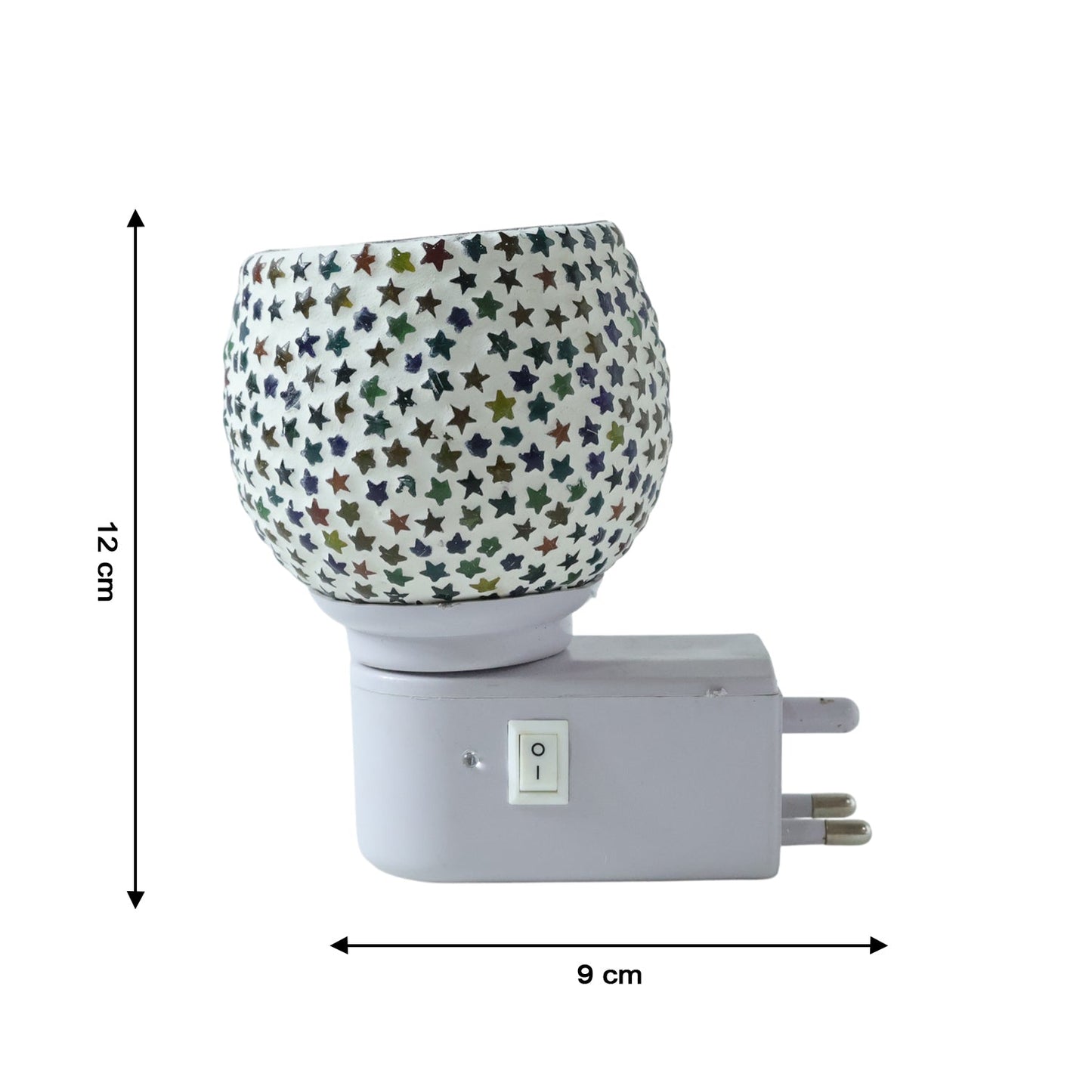 Decorative Star Pattern Kapoor Dani Mosaic Glass Plug-In Night Lamp (1 Pc)