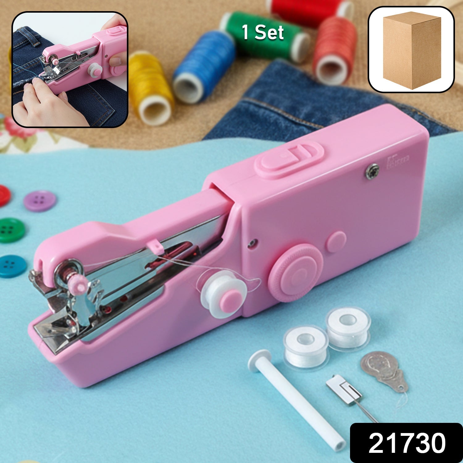 Mini compact sewing device for quick repair