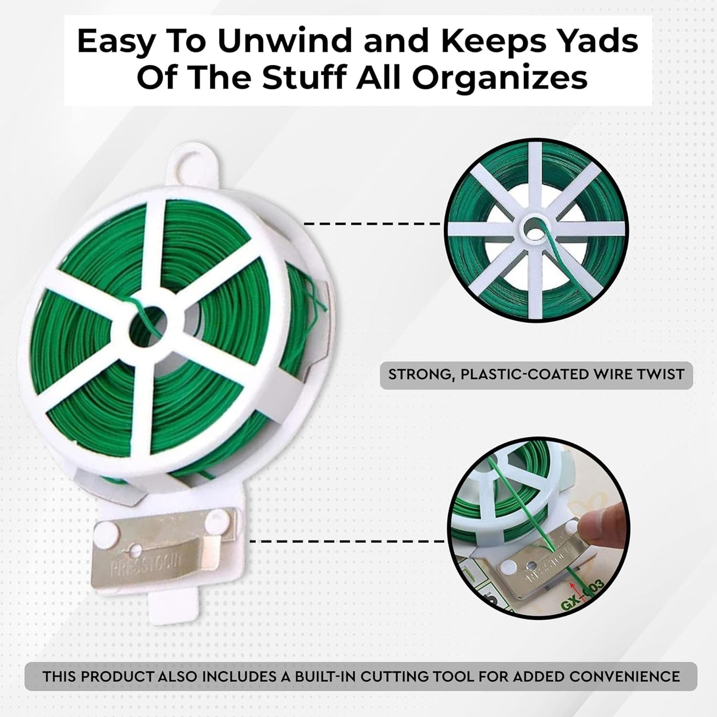 Reusable Green Twist Tie Roll (50 Meter Length)