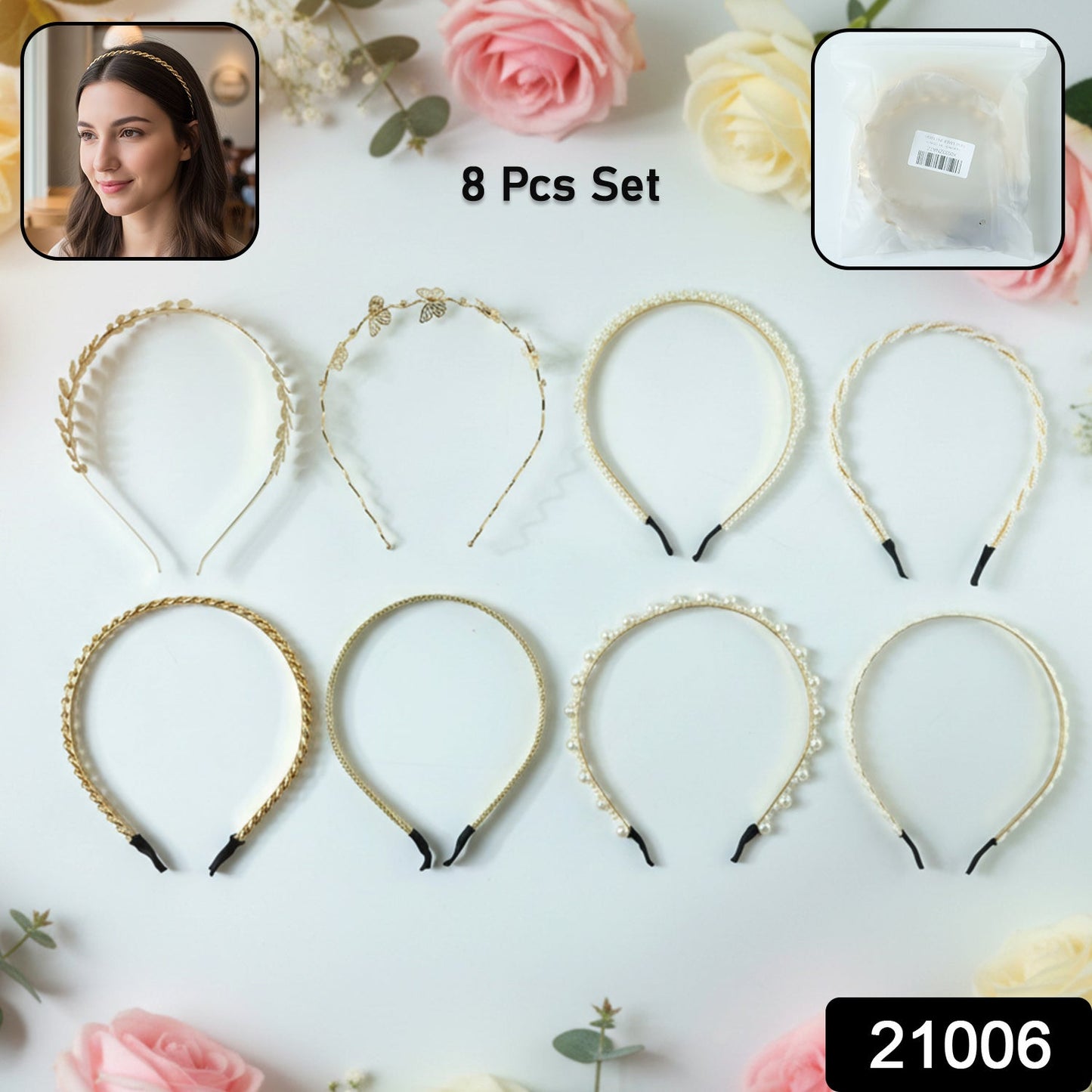  Assorted stylish hair bands pack