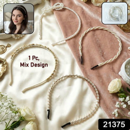 Elegant pearl embellished headband
