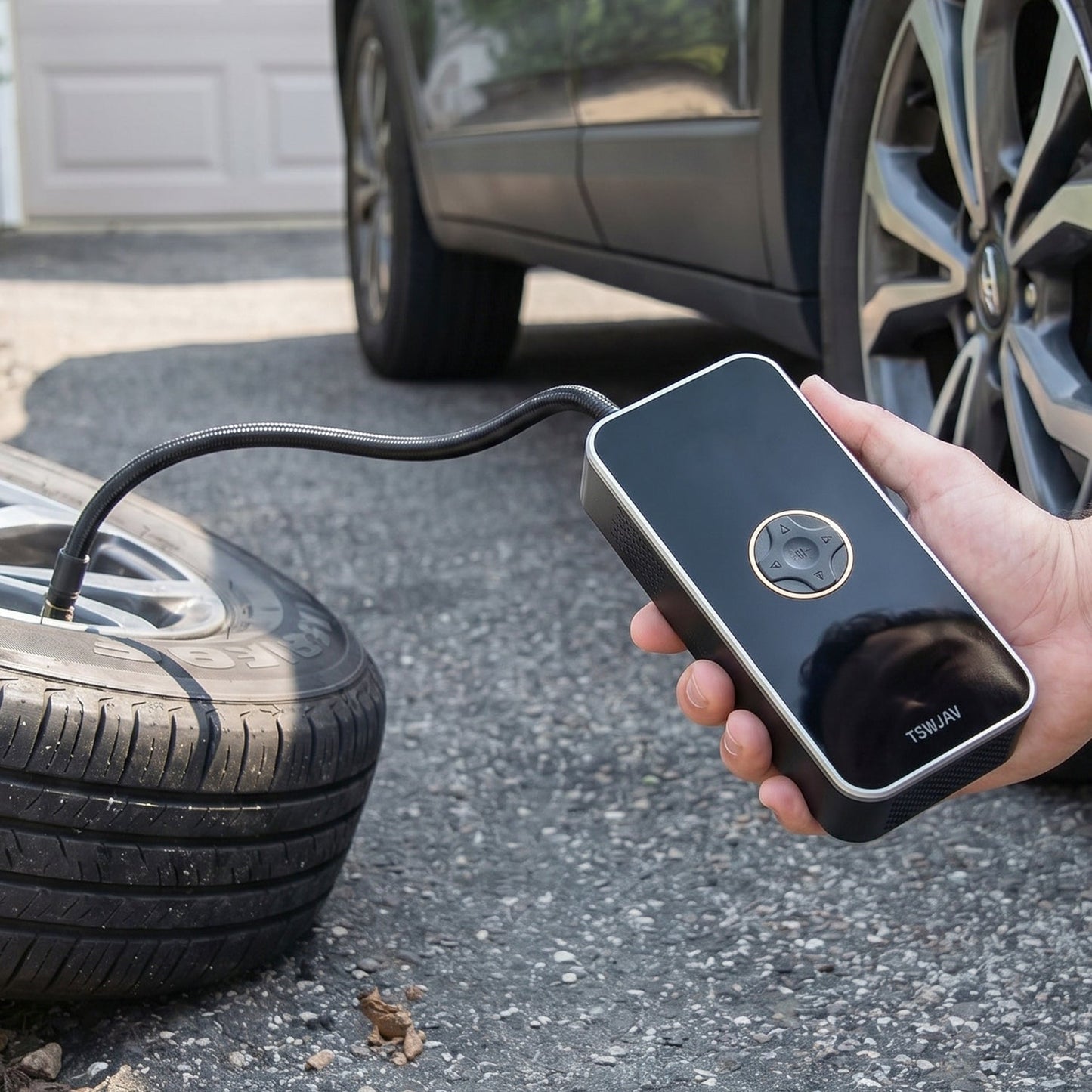 Air Pump Inflating Tyre