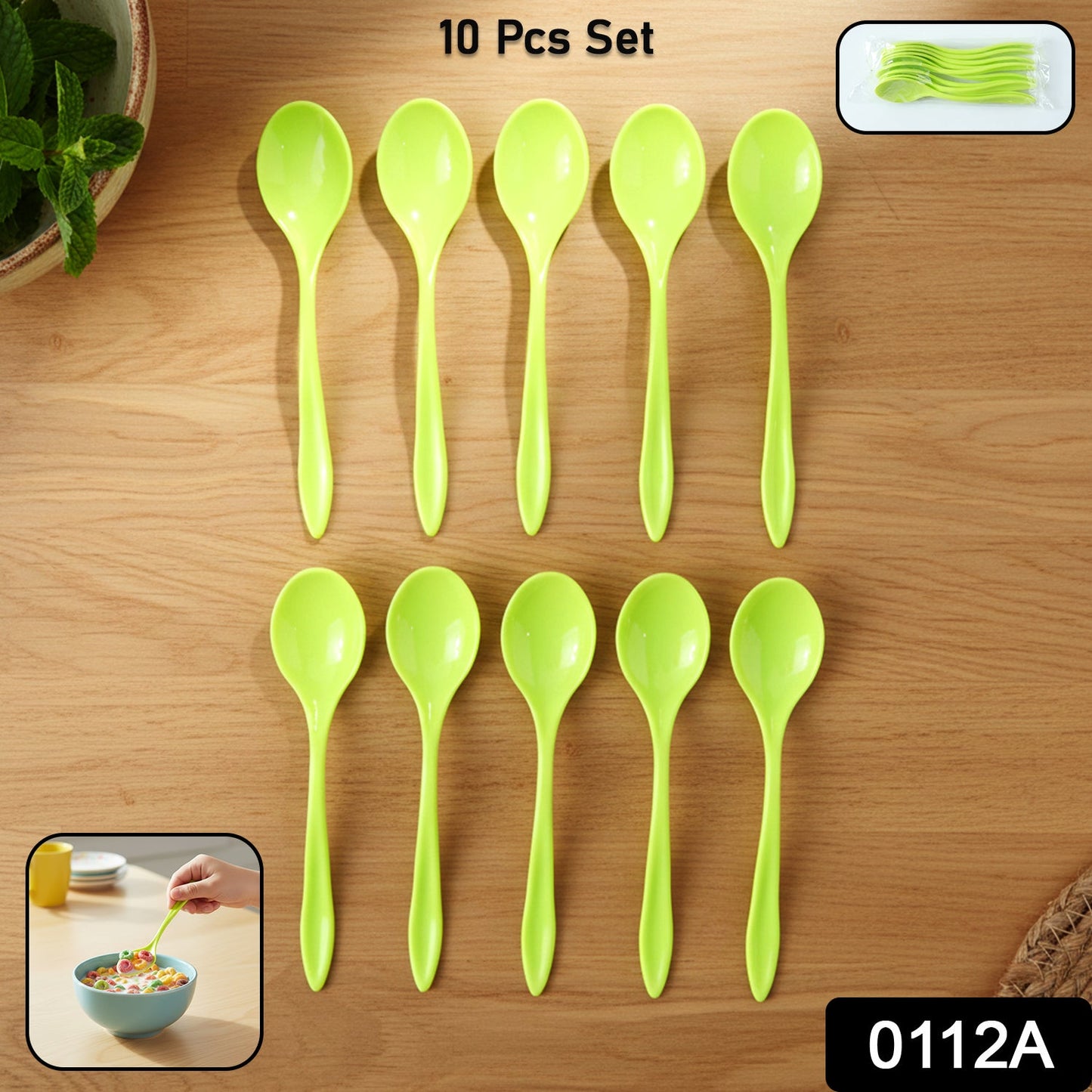 Fancy Spoon Used While Eating and Serving Food Stuffs Etc (10 Pcs)