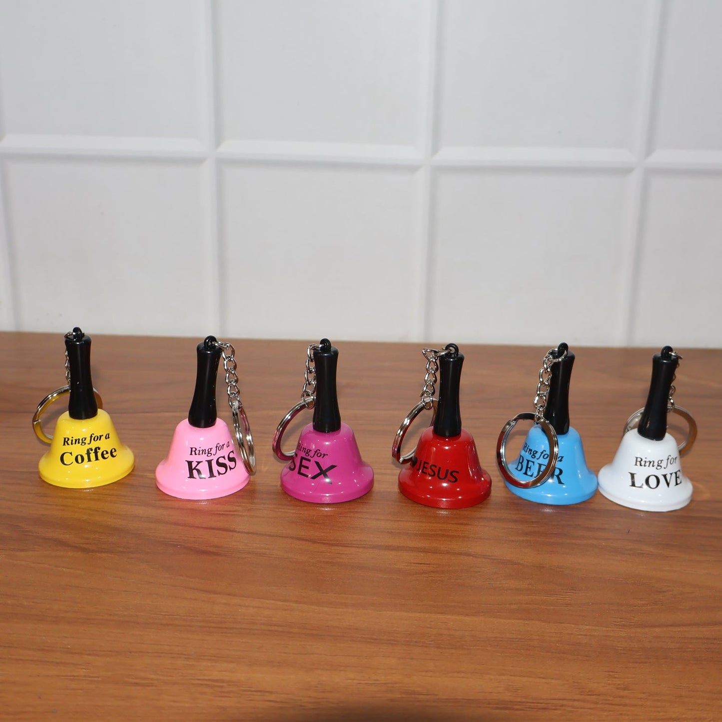 metal bell charm keyring