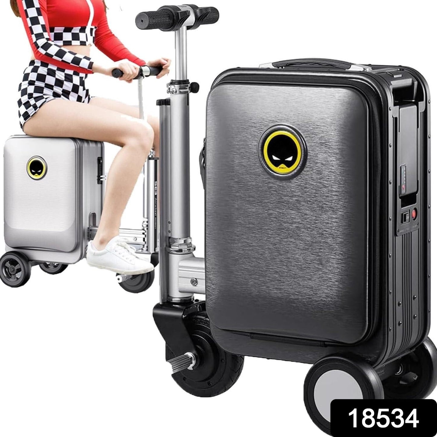  Electric Suitcase Smart Scooter Riding Luggage - in-use lifestyle shot