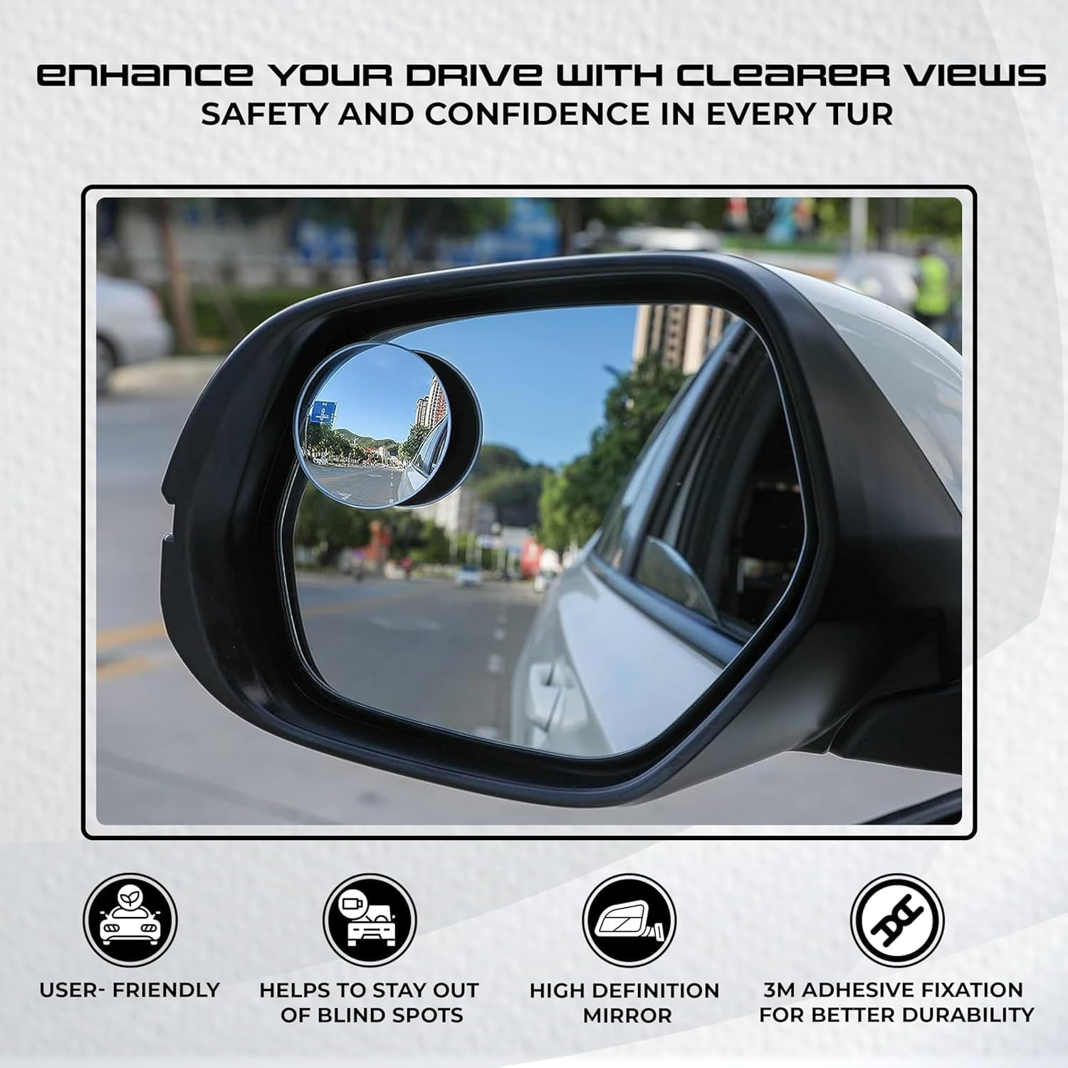 stick on blind spot mirror set