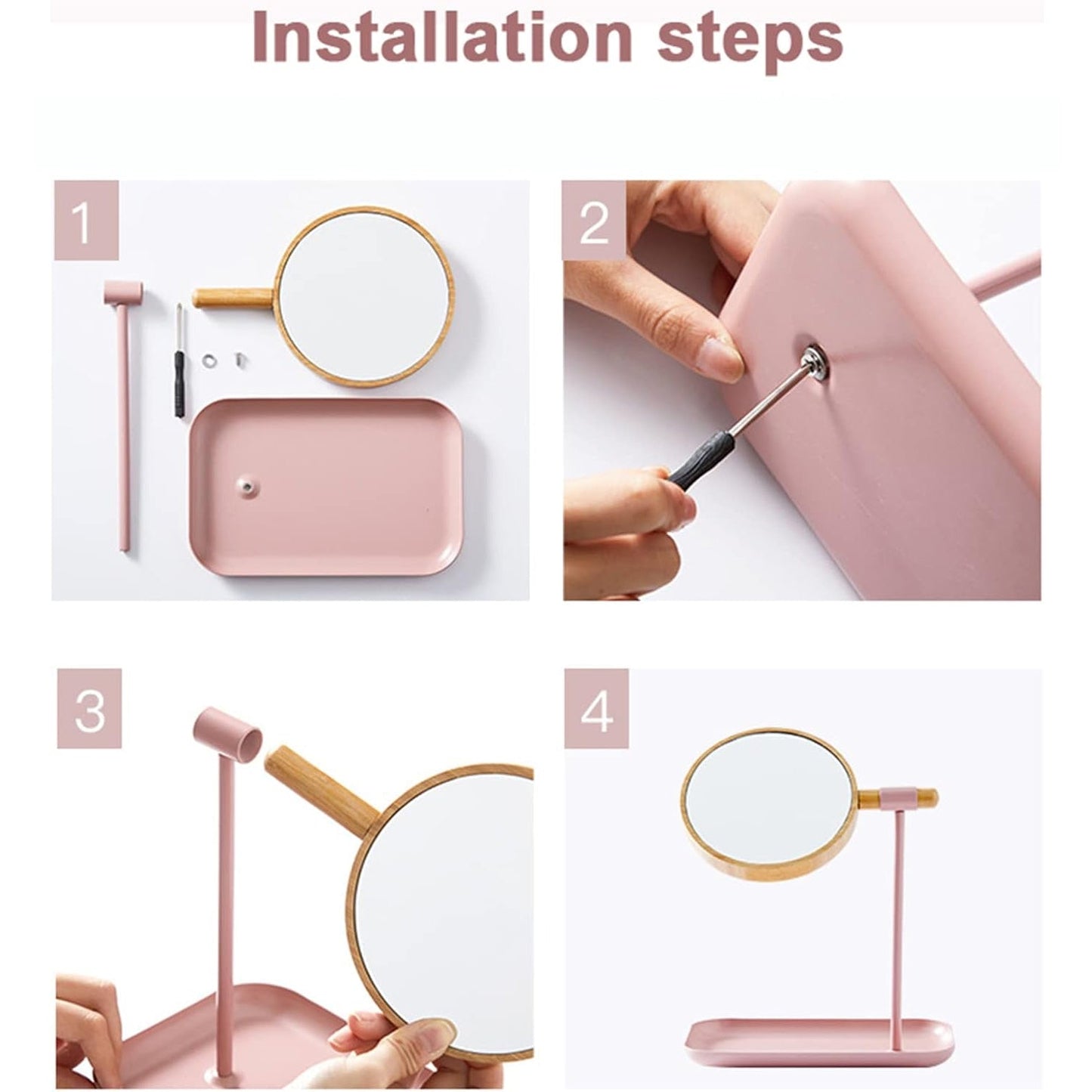Modern Round Tabletop Makeup Mirror (1 Set)