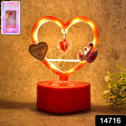 Heart LED showpiece on table romantic decor close-up India