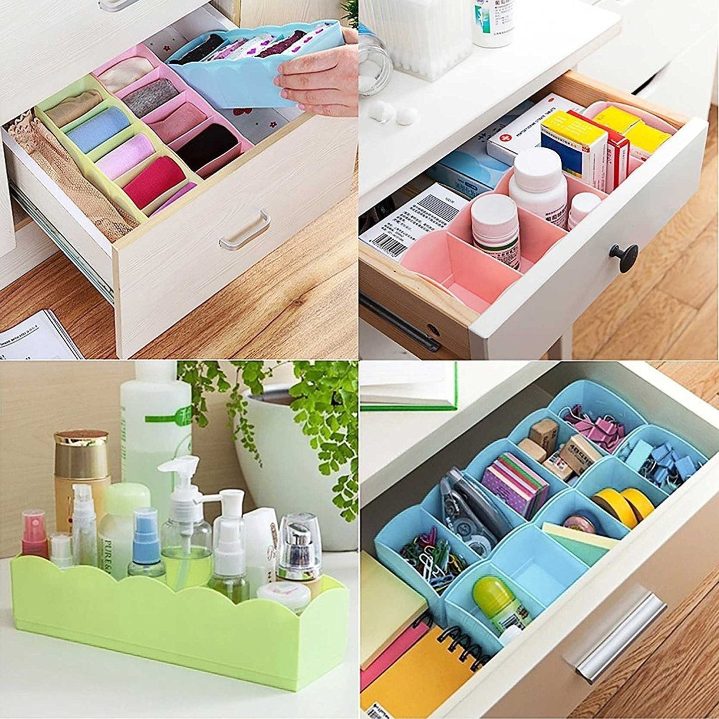 Organizer tray clear plastic compartments for storing beads and small items