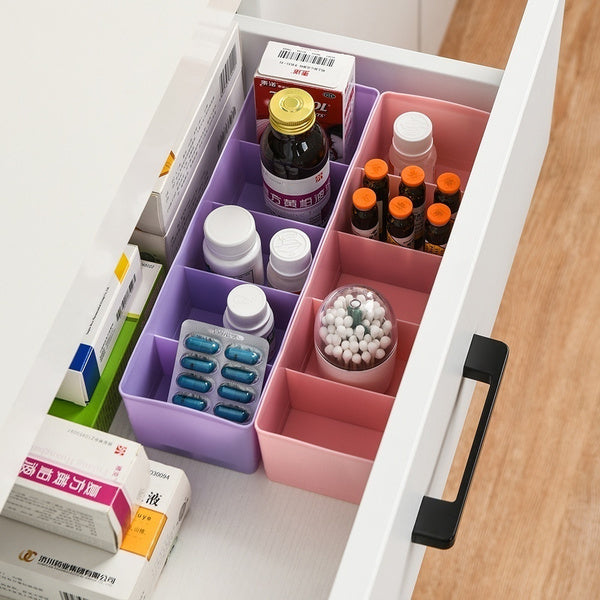 Clear bead tray compartments showing multicoloured section design India