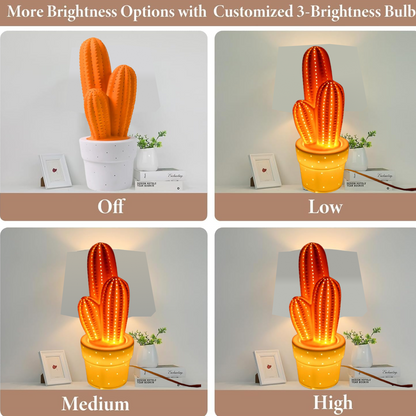 ceramic cactus lamp decor