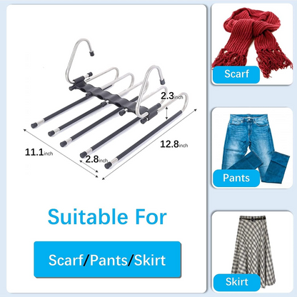  Adjustable Trouser Pants Hanger Organizer - key feature close-up