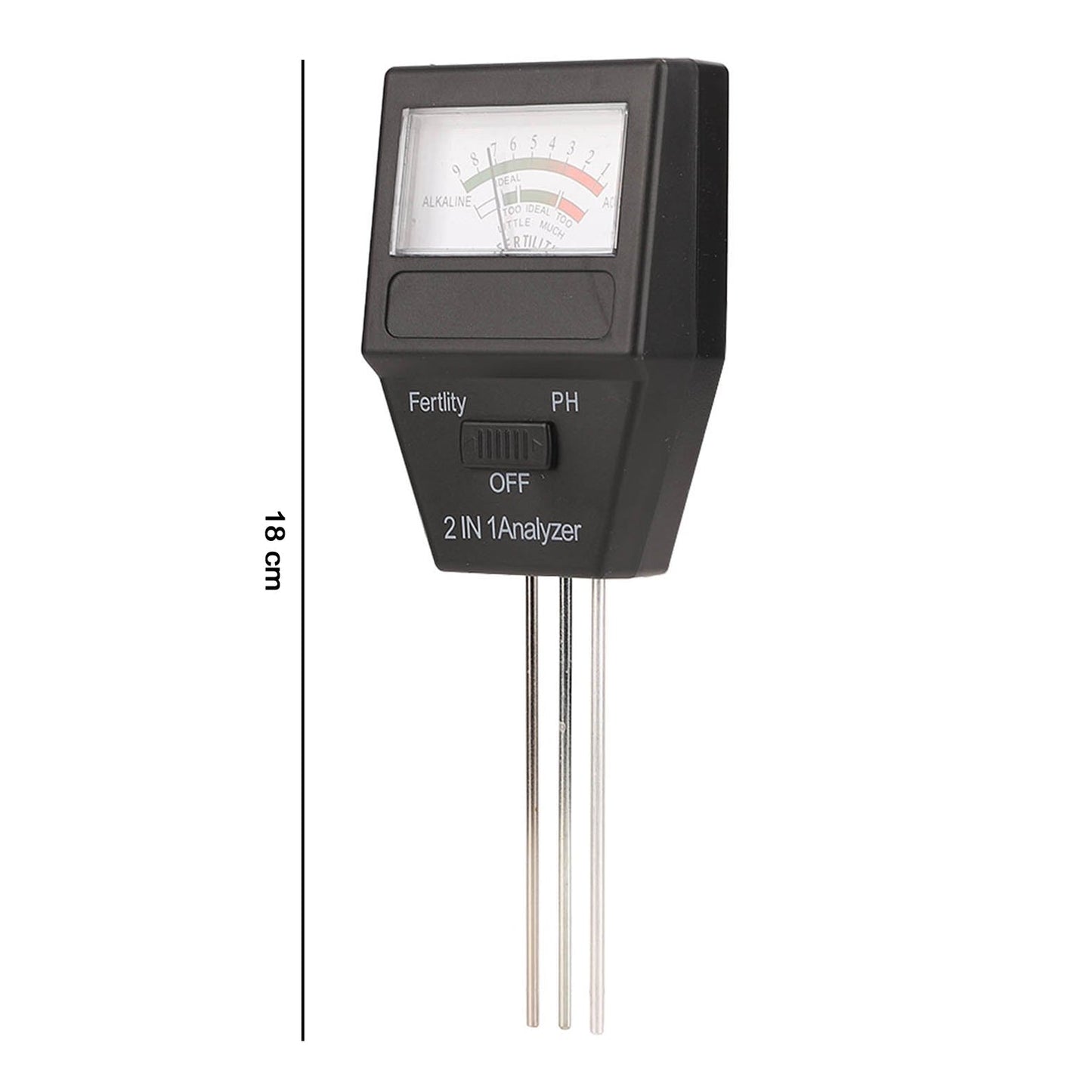 Soil meter size 18 cm height dimension white background
