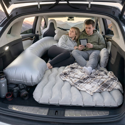 Car Air Mattress Lifestyle - Couple Relaxing in SUV