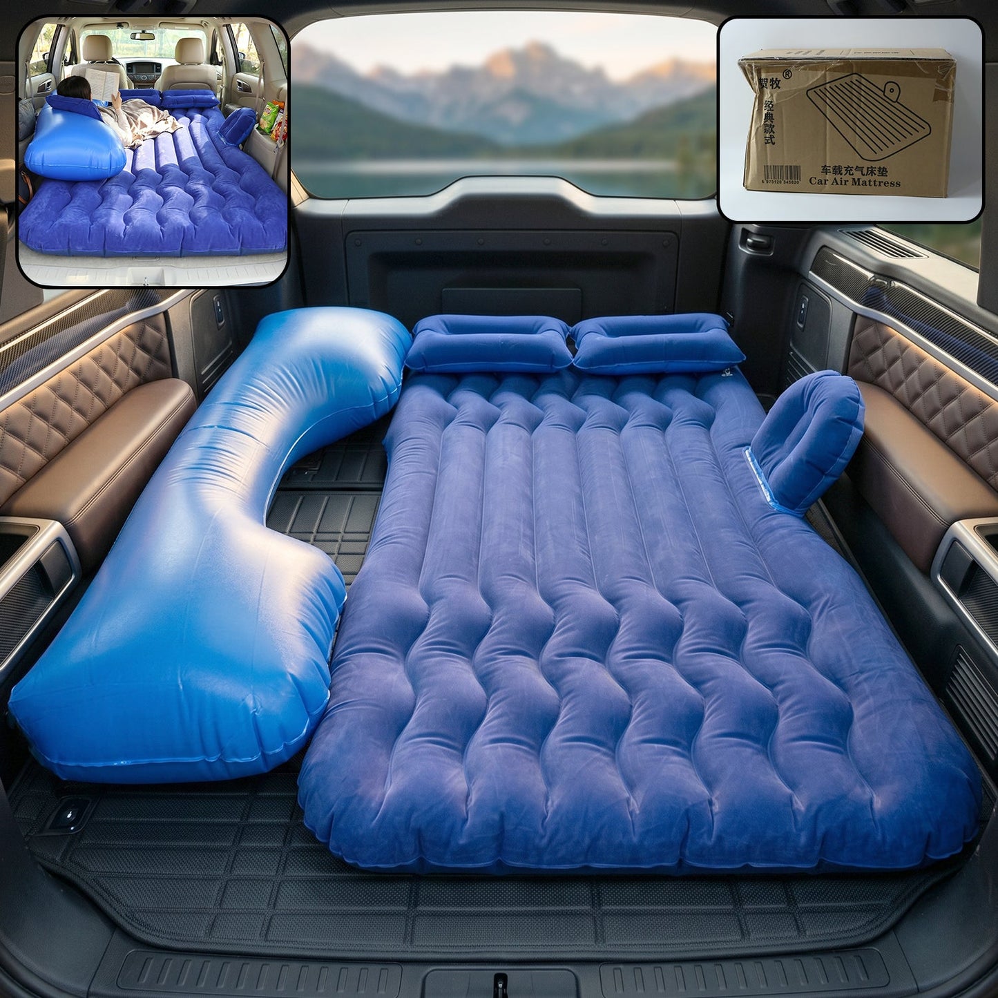 Car Air Mattress Set with Inset View