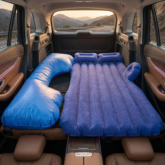 Portable Car Air Mattress Bed Set Blue - Main View