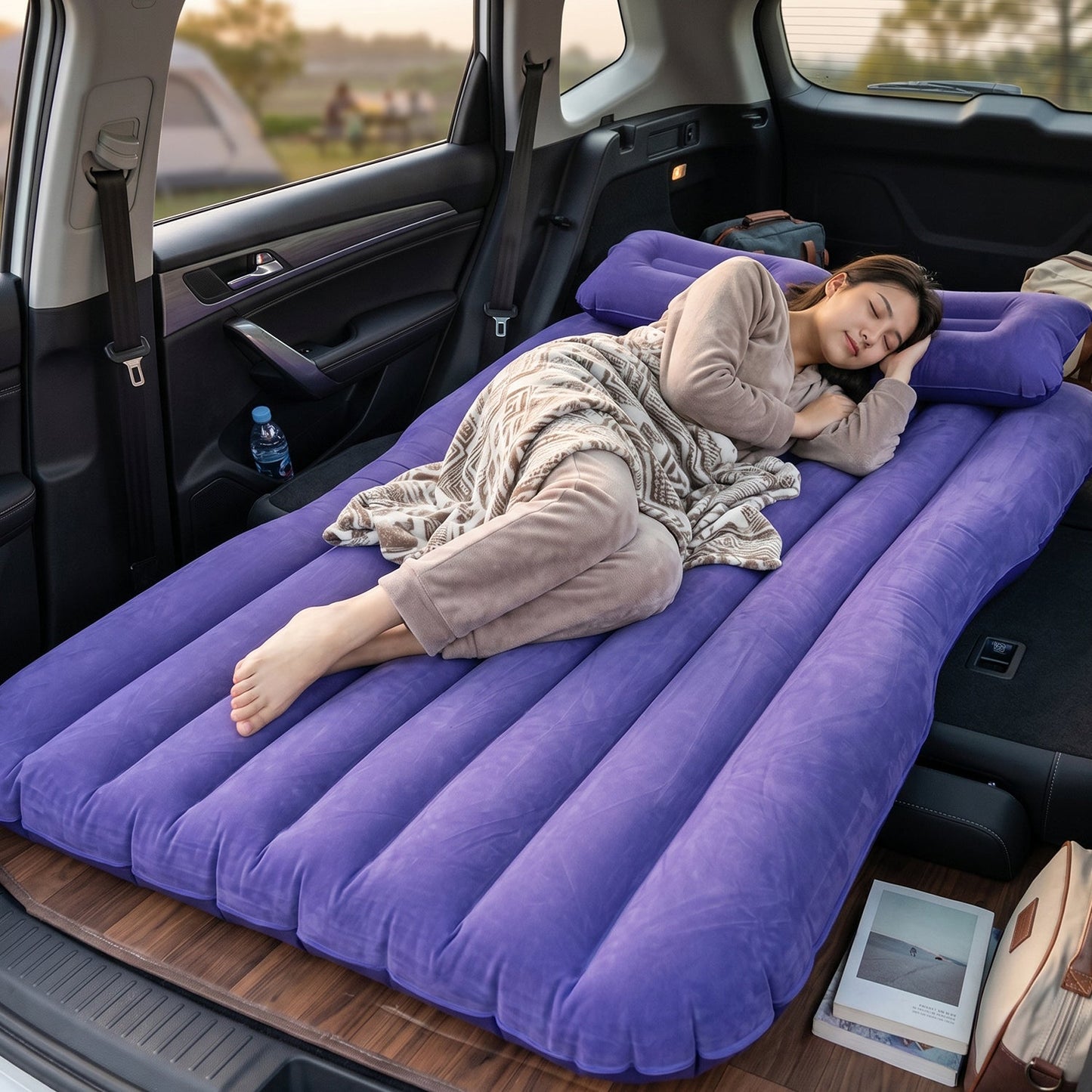Car Air Mattress Lifestyle - Woman Sleeping Comfortably