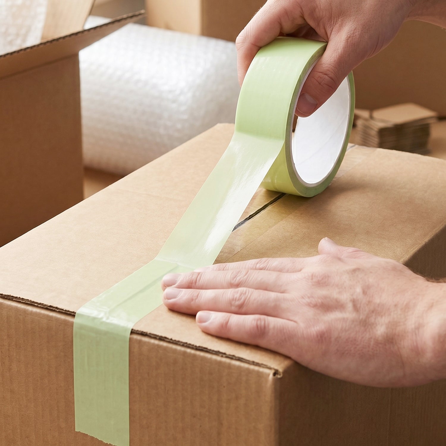 Adhesive tape packing boxes lifestyle