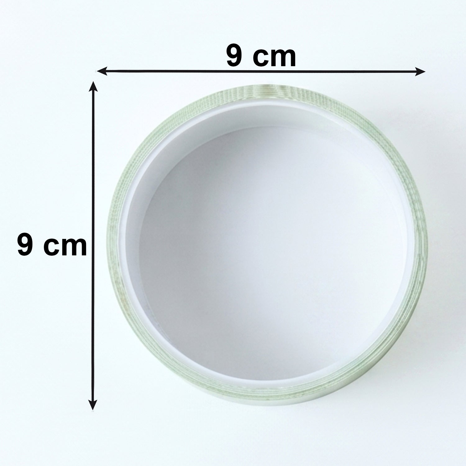 Adhesive tape roll size dimensions 9cm x 9cm