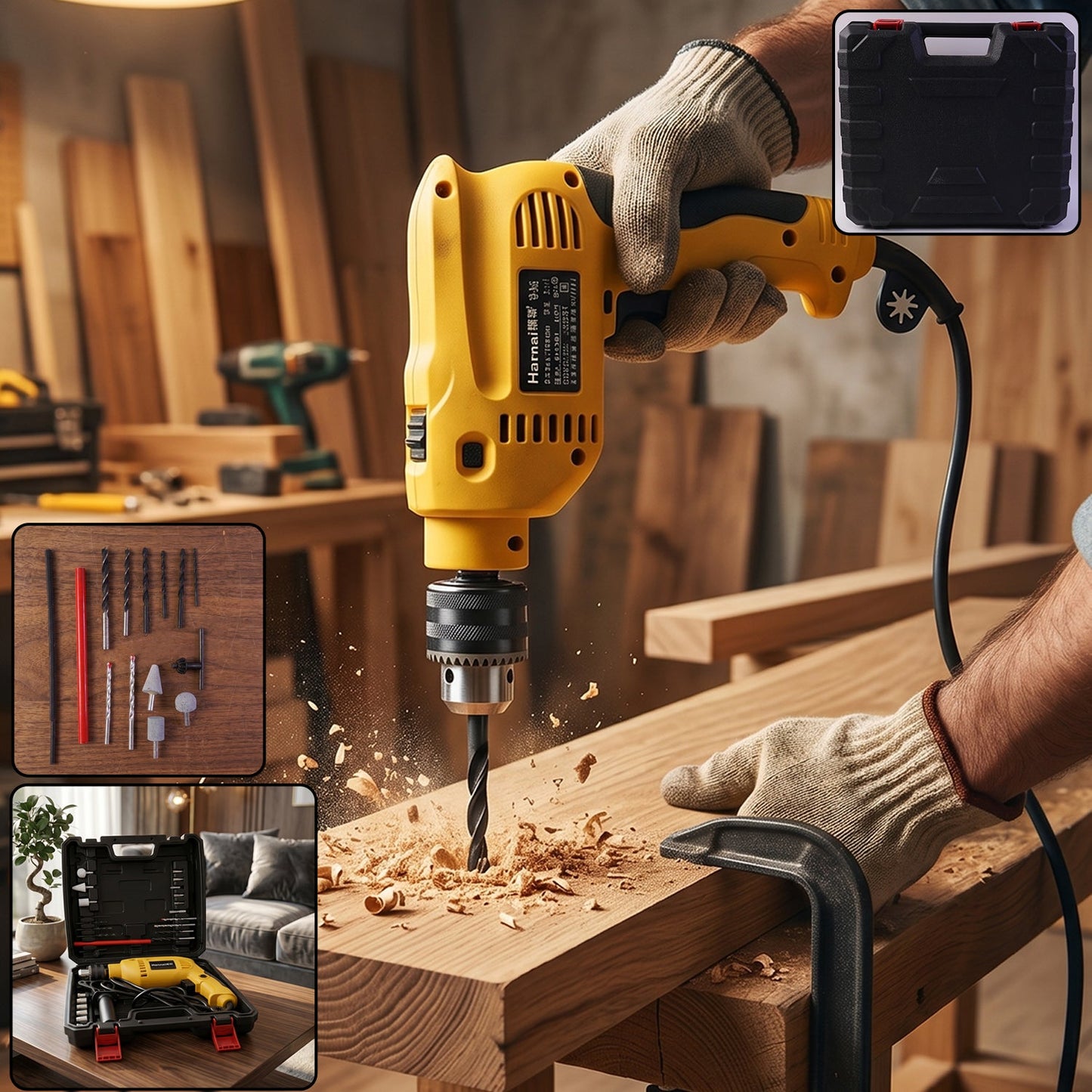 Heavy Duty Electric Drill Machine Tool Kit main image SKU 17054