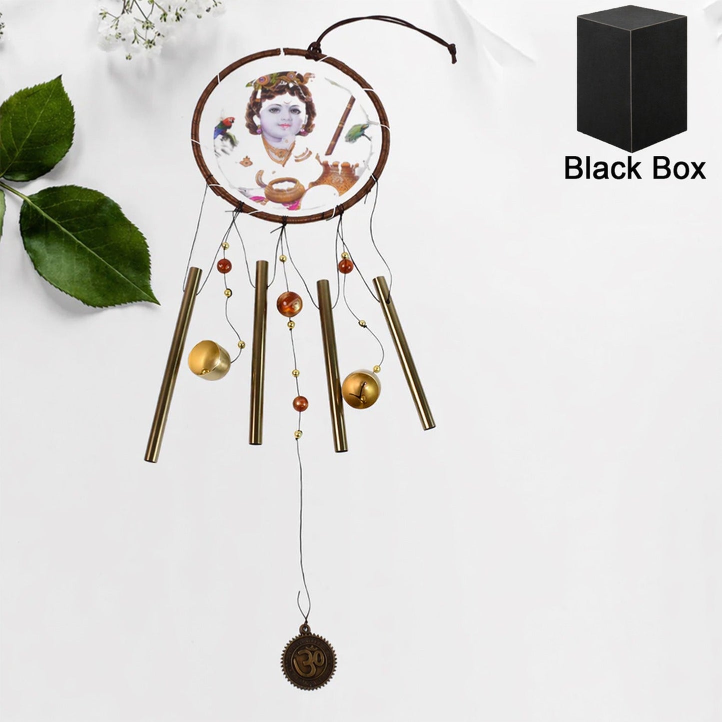 Krishna Medallion Dream Catcher Wind Chime Pendant Wall Hanging - Spiritual Home