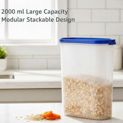 Modular Transparent Airtight Food Storage Container - 2000 ml