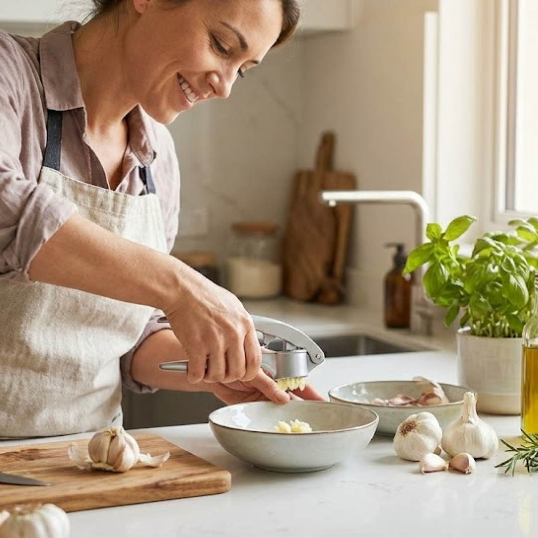 Aluminum Garlic Press – Easy-to-Use Lightweight Kitchen Tool