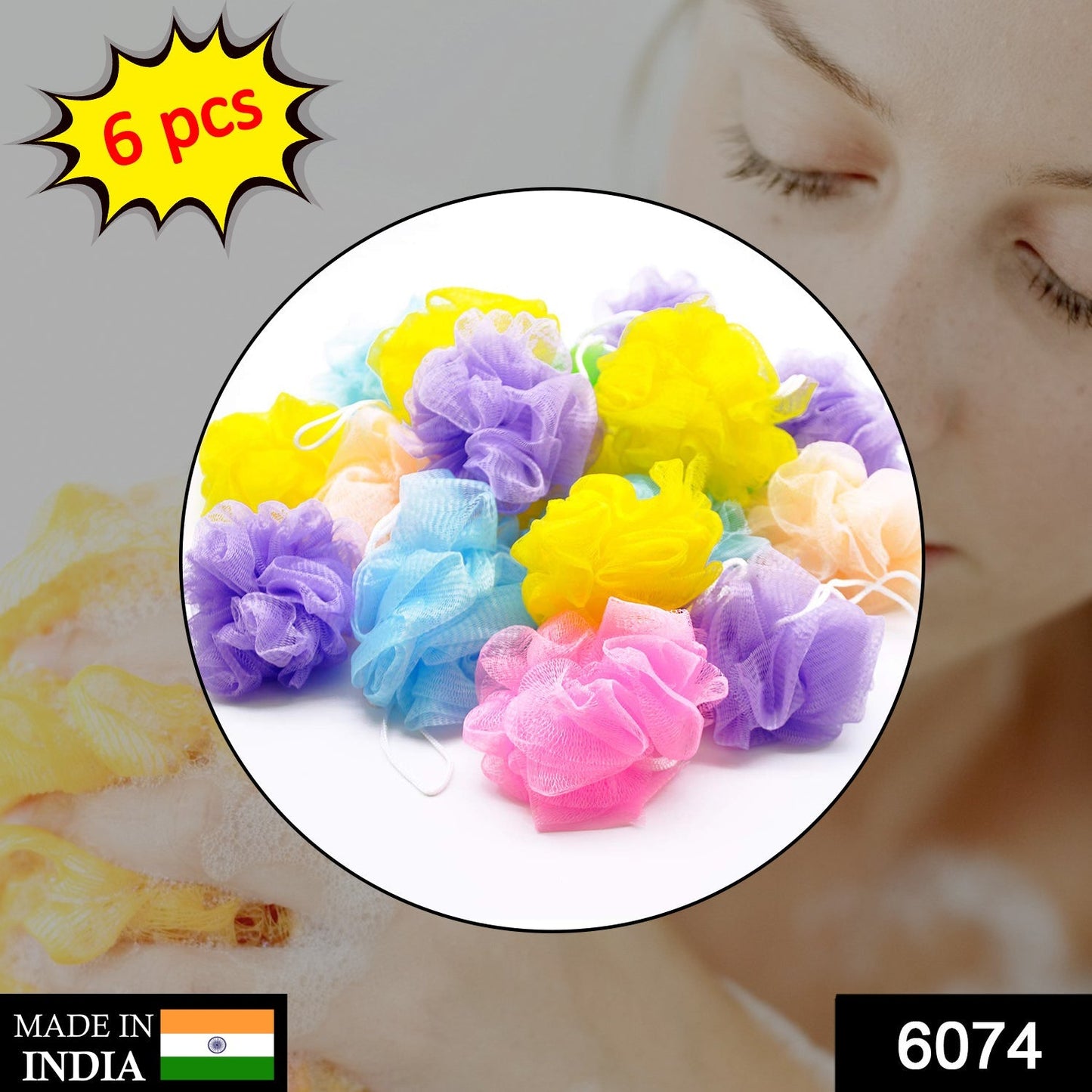Shower sponges 6 pieces,
