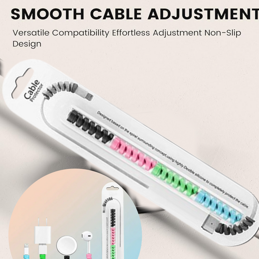 Spiral Charger Spring Cable Protector Data Cable Saver (Pack of 4)