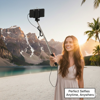 Selfie Sticks Box with Aux Wire for All Smart Phones