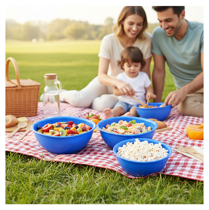 BPA Free Plastic Bowl Set for Cereal Salad Rice Soup Pasta Snack  3 Pc