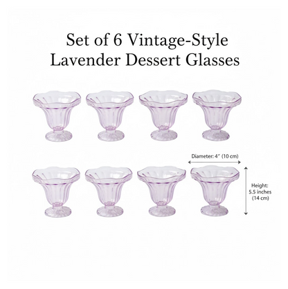 Crystal Plastic Ice-Cream Bowl Set – Serving Bowls (6 Pc)