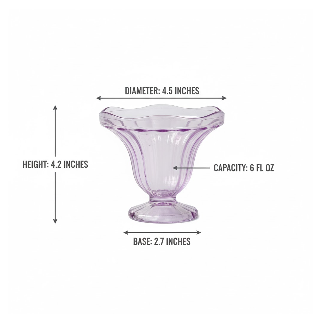Crystal Plastic Ice-Cream Bowl Set – Serving Bowls (6 Pc)