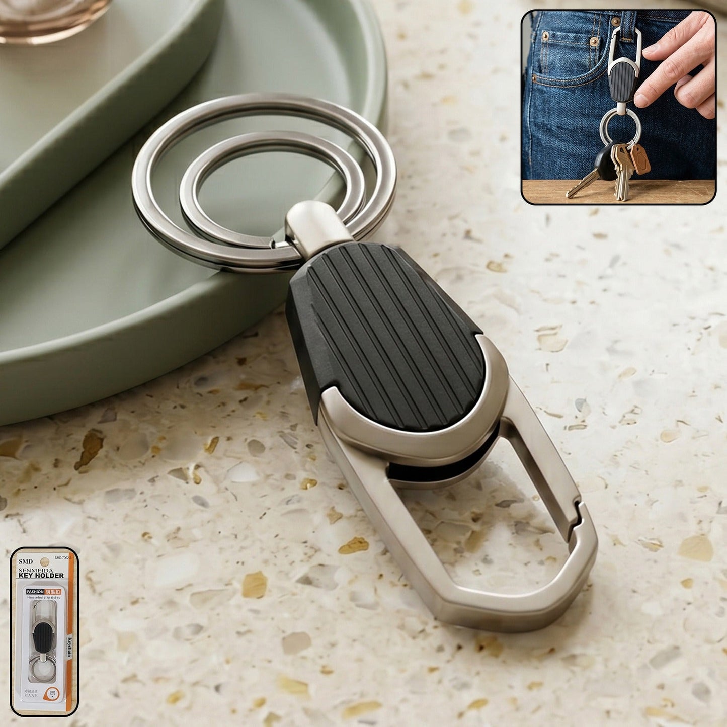 Premium Metal Key Holder Keychain 1 Pc