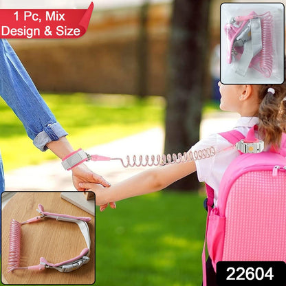 Kids Safety Anti-Lost Wrist Link Strap (1 Pc, Mix Design & Size)