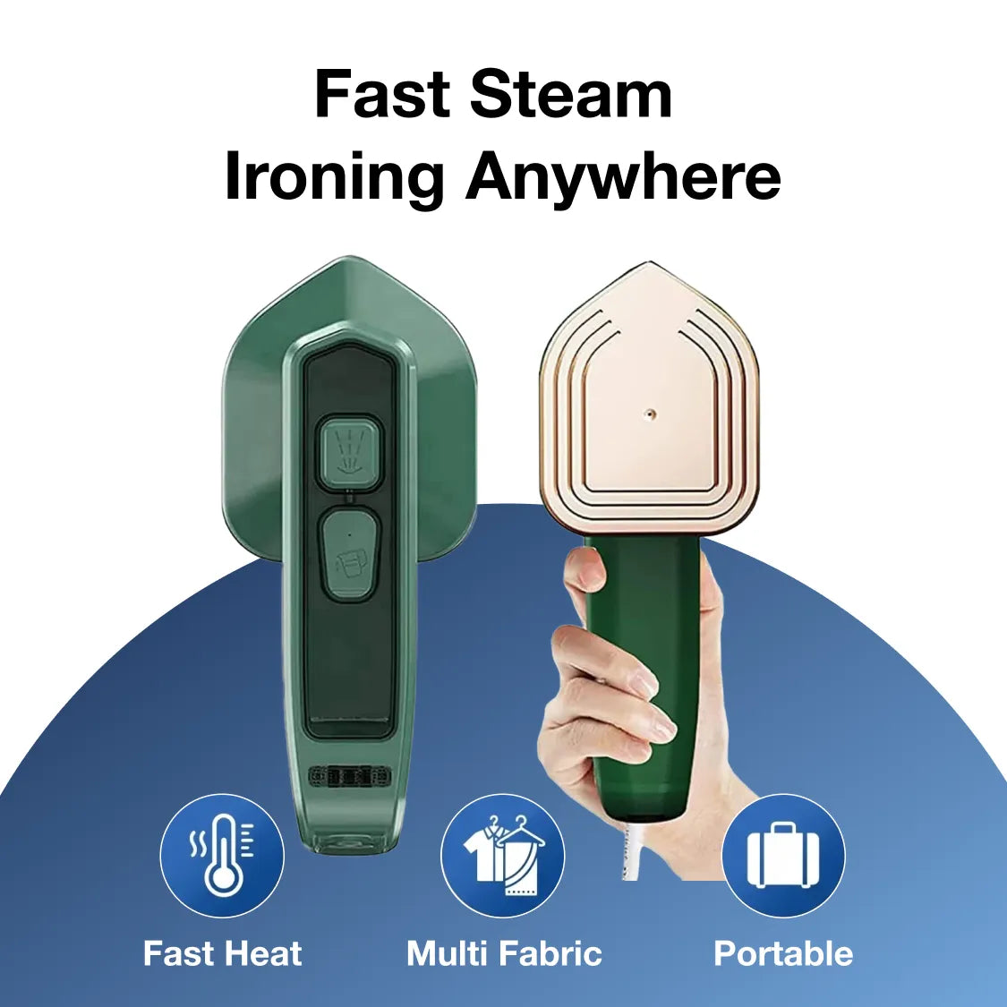  Mini Steamer Iron 2-in-1 Portable Travel Friendly - main product shot