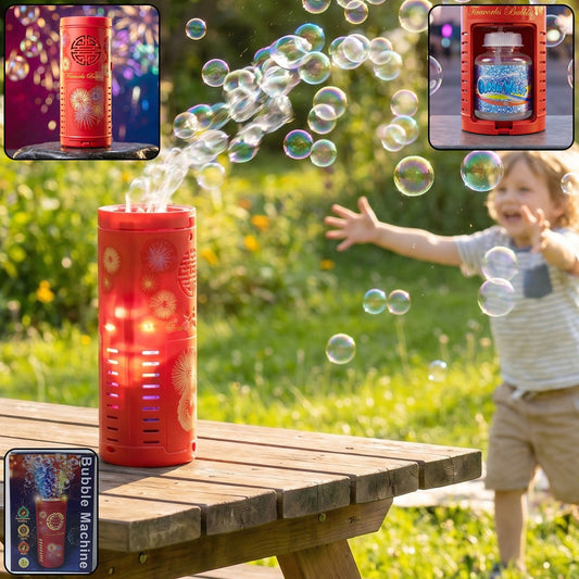 Automatic Bubble Machine Toy with LED Light Effects (1 Set)