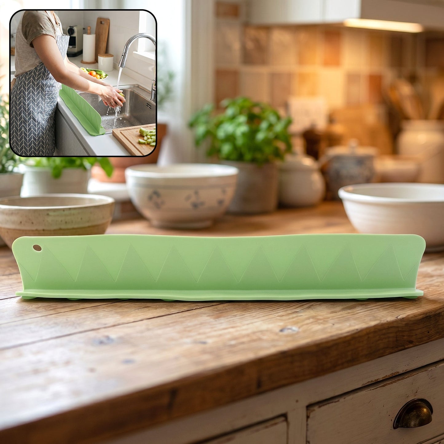 Flexible Silicone Kitchen Sink Splash Guard main image